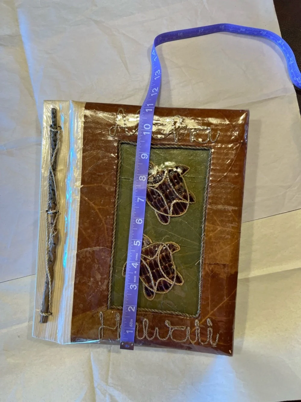 Aloha Hawaii Leaf Photo Album with Turtle Appliqués - Brown & Green
